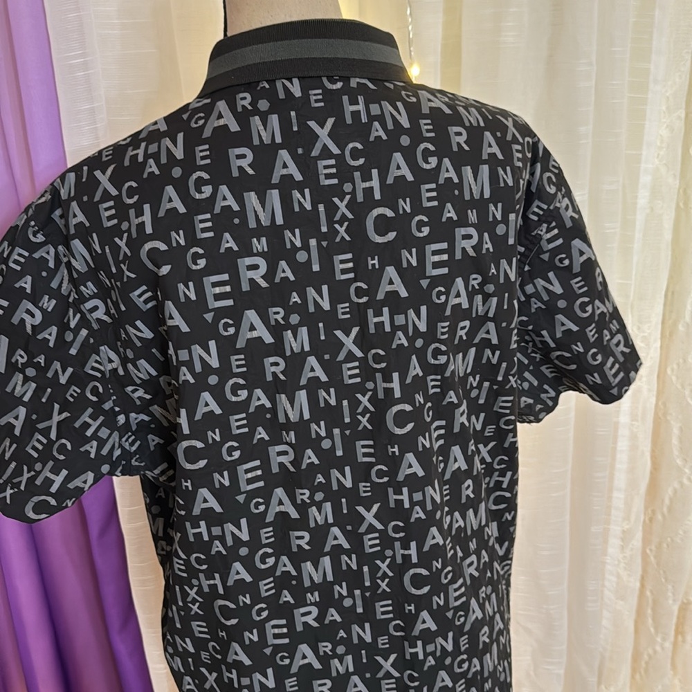 Armani Exchange Black Graphic Men's Shirt, XL - Picture 6 of 8